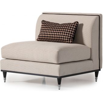 AICO Michael Amini La Francaise Armless Chair Cafe au Lait Black