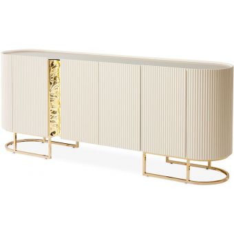 AICO Michael Amini Lisbon Console Table Silken Matte Cream