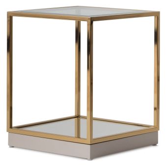 AICO Michael Amini Savannah Breeze End Table in Bright Gold
