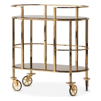 AICO Michael Amini Savannah Breeze Bar Cart in Bright Gold