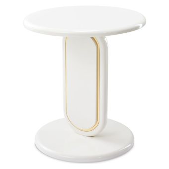AICO Michael Amini Sassani Accent Table in Pearl White/Gold