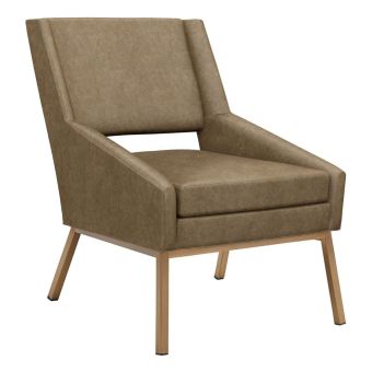 Lexington Amani Leather Chair With Bright Brass Base 9596-71 (Grade: 2)