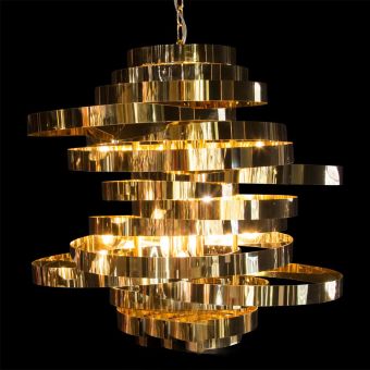 AICO Michael Amini Hemispheres 8 Light Chandelier Gold