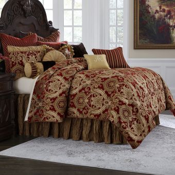 AICO Michael Amini Lafayette 13pc King Comforter Set, Red