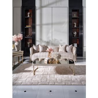 AICO Michael Amini Lisbon Sofa Set - Opal Gold