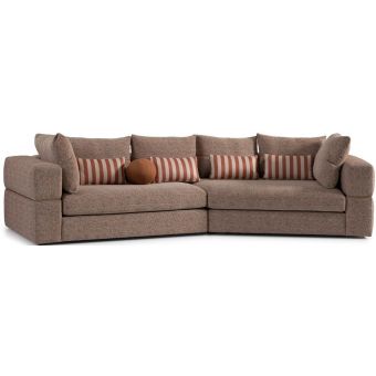 AICO Michael Amini Amora 2 Pc Sectional Sofa Bonfire - Eggshell Walnut