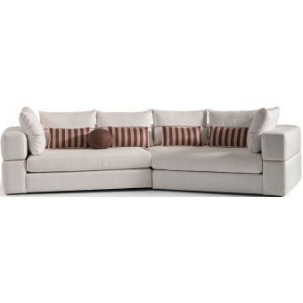 AICO Michael Amini Amora 2 Pc Sectional Sofa Oatmeal - Eggshell Walnut