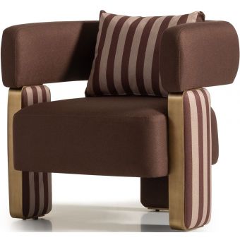 AICO Michael Amini Amora Chair, Brown - Eggshell Walnut