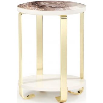 AICO Michael Amini Ariana Chairside Table - Gold