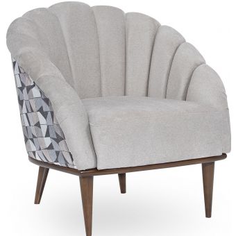 AICO Michael Amini Balboa Accent Chair - Warm Walnut