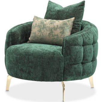 AICO Michael Amini Celine Chair Emerald - Gold