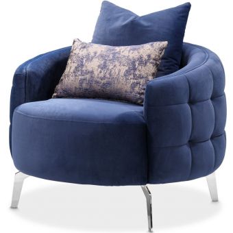 AICO Michael Amini Celine Chair Indigo - Silver