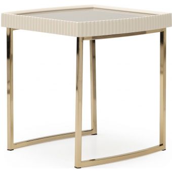 AICO Michael Amini Lisbon Side Table Silken - Matte Cream