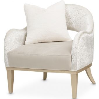 AICO Michael Amini Yvette Accent Chair Porcini - Medium Champagne