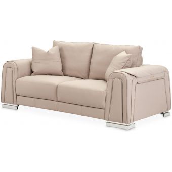 AICO Michael Amini Mia Bella Bergamo Loveseat St. Steel