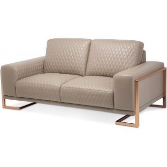 AICO Michael Amini Mia Bella Gianna Leather Loveseat - Light Coffee