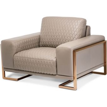 AICO Michael Amini Mia Bella Gianna Leather Chair & A Half - Light Coffee