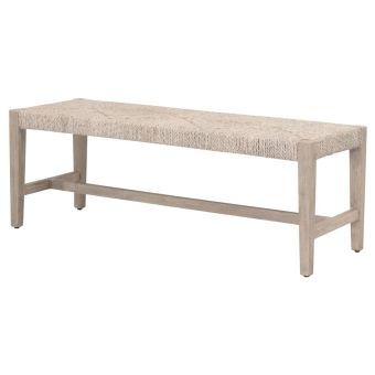 Essentials For Living Malay Bench - White Wash Abaca Rope, Natural Gray Mahogany