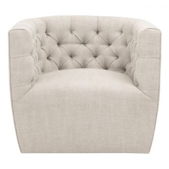 Essentials For Living Marcel Swivel Club Chair - Bisque French Linen