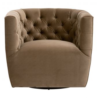 Essentials For Living Marcel Swivel Club Chair - Caramel Velvet