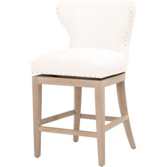 Essentials For Living Essentials Milton Swivel Counter Stool in LiveSmart Peyton-Pearl
