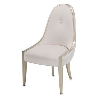 AICO Michael Amini London Place Dining Side Chair in Creamy Pearl