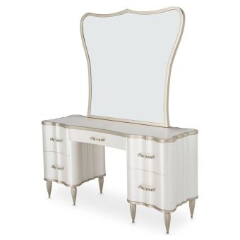 AICO Michael Amini London Place Vanity with Mirror in Creamy Pearl