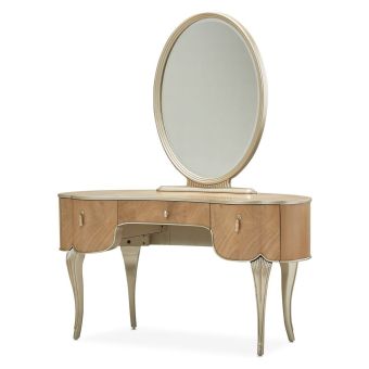 AICO Michael Amini Villa Cherie Caramel Vanity with Mirror