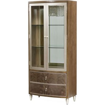 AICO Michael Amini Villa Cherie Hazelnut Display Cabinet