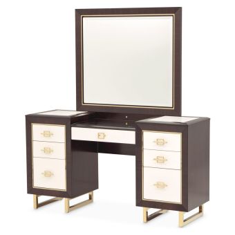 AICO Michael Amini Belmont Place Vanity with Mirror in Espresso