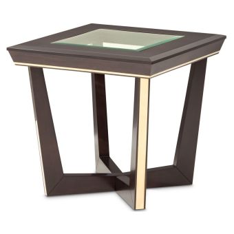AICO Michael Amini Belmont Place End Table in Espresso