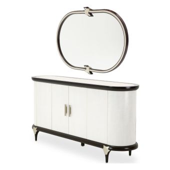 AICO Michael Amini Paris Chic Sideboard with Mirror in Espresso