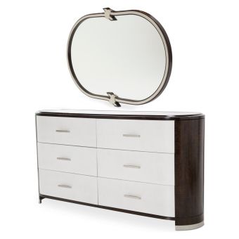 AICO Michael Amini Paris Chic Dresser with Mirror in Espresso