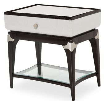 AICO Michael Amini Paris Chic Rectangular End Table in Espresso