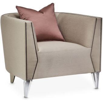 AICO Michael Amini Linea Matching Chair Metallic SilverMist