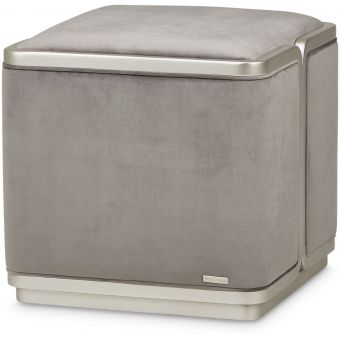 AICO Michael Amini Linea Ottoman Gray Pearl SilverMist