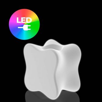 Vondom Pal 23.5"H LED RGB Planter in Ice