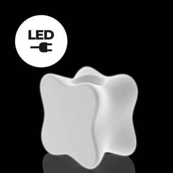 Vondom Pal 23.5"H White LED Planter in Ice