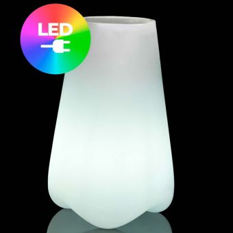 Vondom Vlek 17.75"Dia. LED RGB Planter in Ice