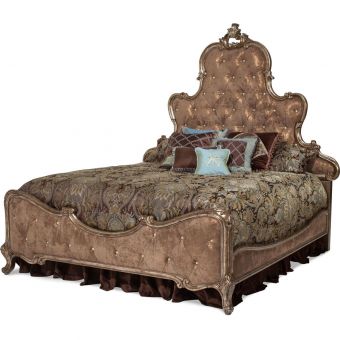 AICO Michael Amini Platine de Royale Light Espresso Upholstered Bed California King