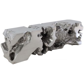 Phillips Collection Freeform Bench, Silver Leaf