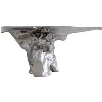 Phillips Collection Crown Console, Silver Leaf