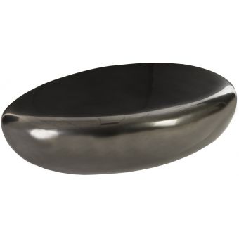 Phillips Collection River Stone Coffee Table, Liquid Silver, Large