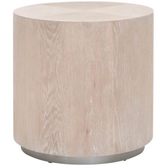 Essentials For Living District Roto Large End Table Natural Gray Oak, Silver