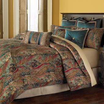 AICO Michael Amini Sevillle 9pc Queen Comforter Set, Honey