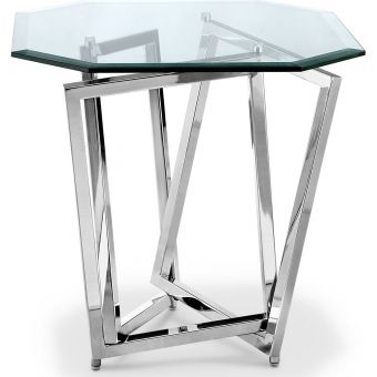 Magnussen Lenox Square Octoganal End Table in Nickel (Promo)