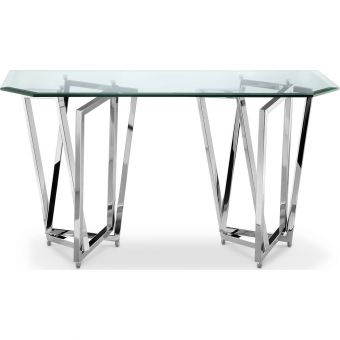 Magnussen Lenox Square Rectangular Sofa Table in Nickel (Promo)