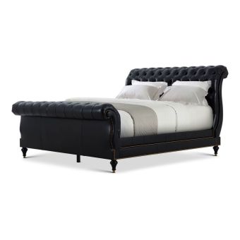 Theodore Alexander Spencer London King Sleigh Bed in One Fifth Black
