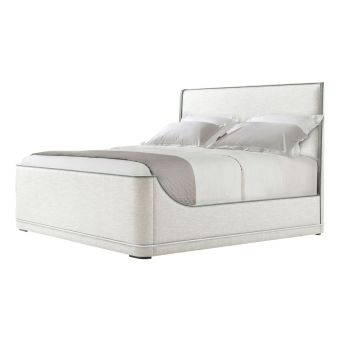 Theodore Alexander Hudson Upholstered Bed in Pebble Grey
