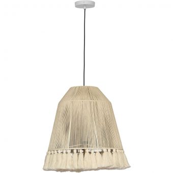 TOV Furniture Helen Tasseled Pendant Lamp - White Cotton